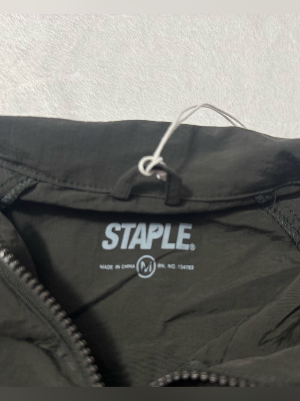Staple Men’s Quarter Zip Long Sleeve Windbreaker Jacket Olive Green Size M - Picture 4 of 10